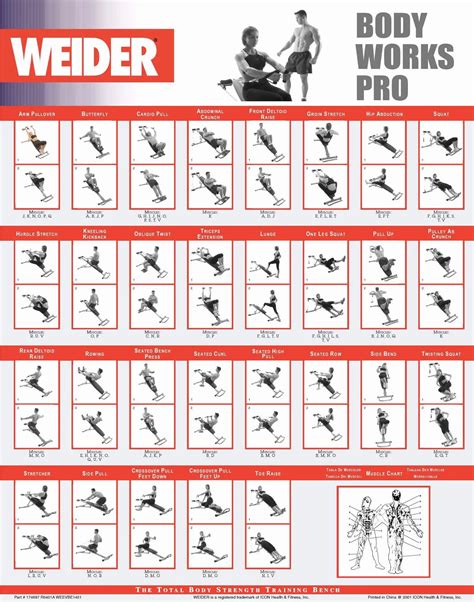 Printable Weider Ultimate Body Works Exercises Chart Pdf